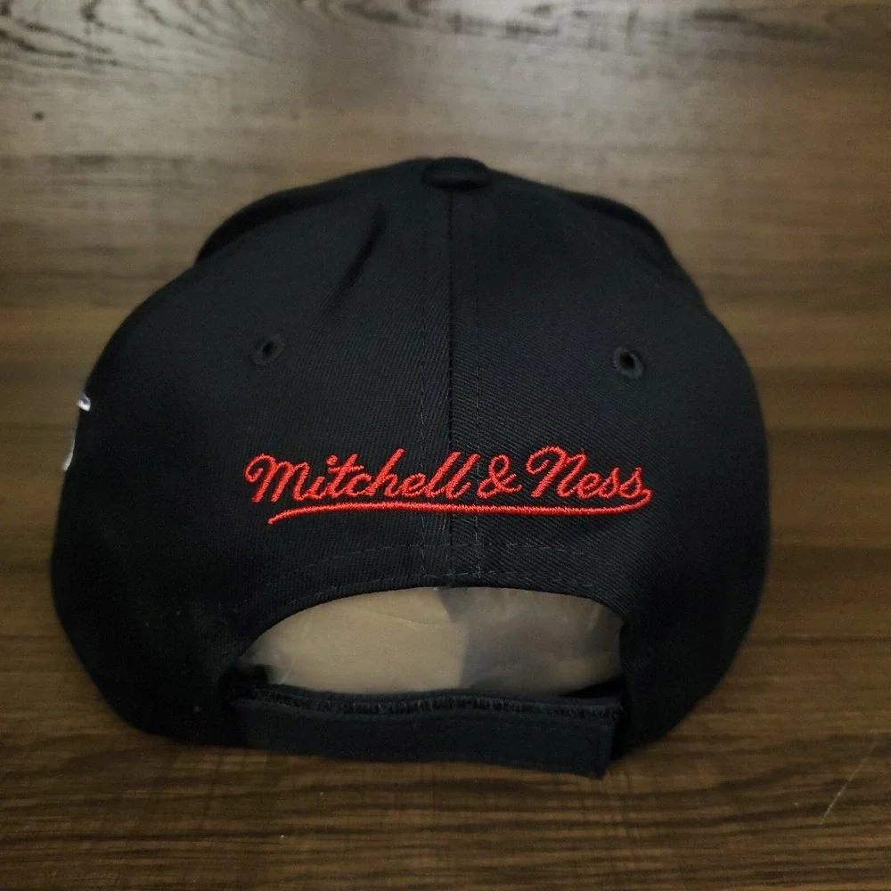 Houston‎ Rockets Mitchell & Ness NBA Dad Hat Cap Script 3D Logo Black Red NWT